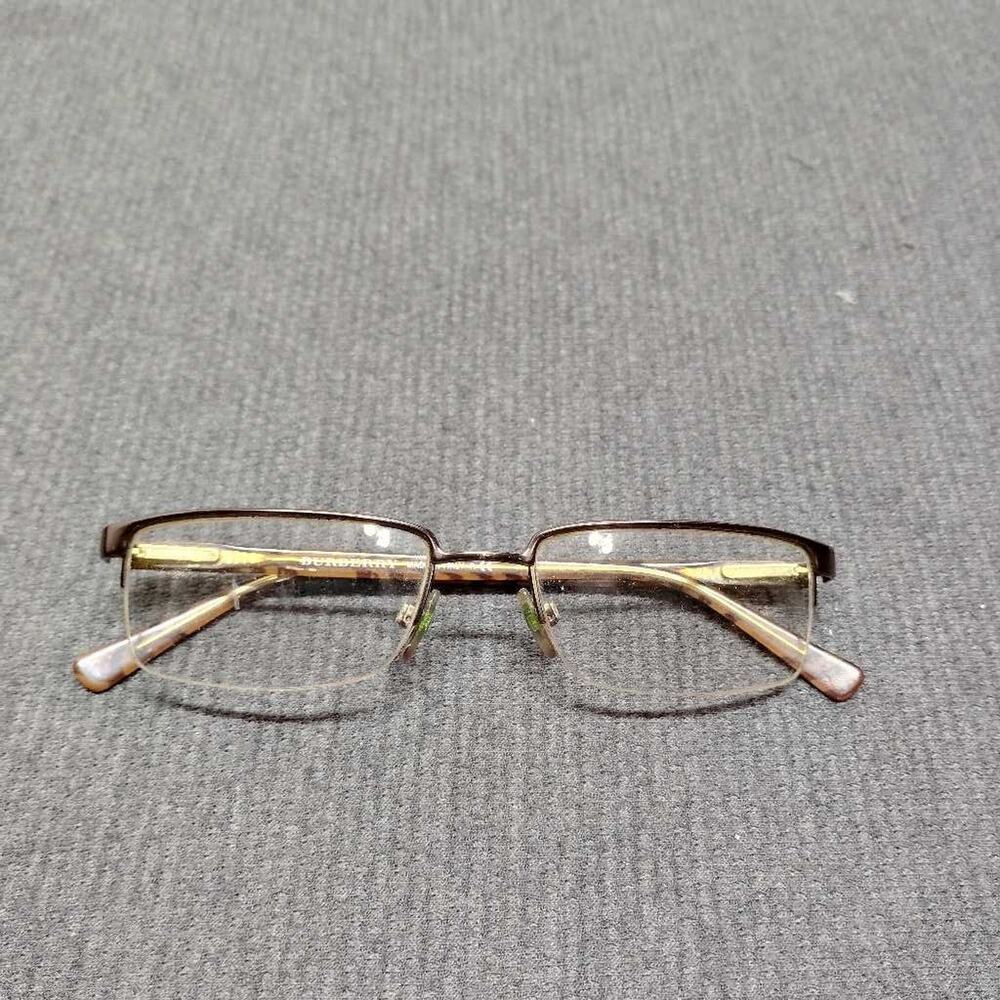 Burberry 1012 Eyeglasses Brown Tortoise Rectangular Half Rim Frames Only 52 18 - Picture 9 of 9